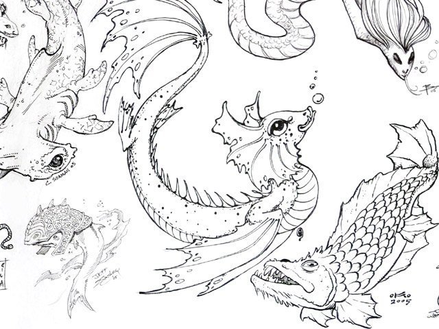 a detail from the undersea scroll.